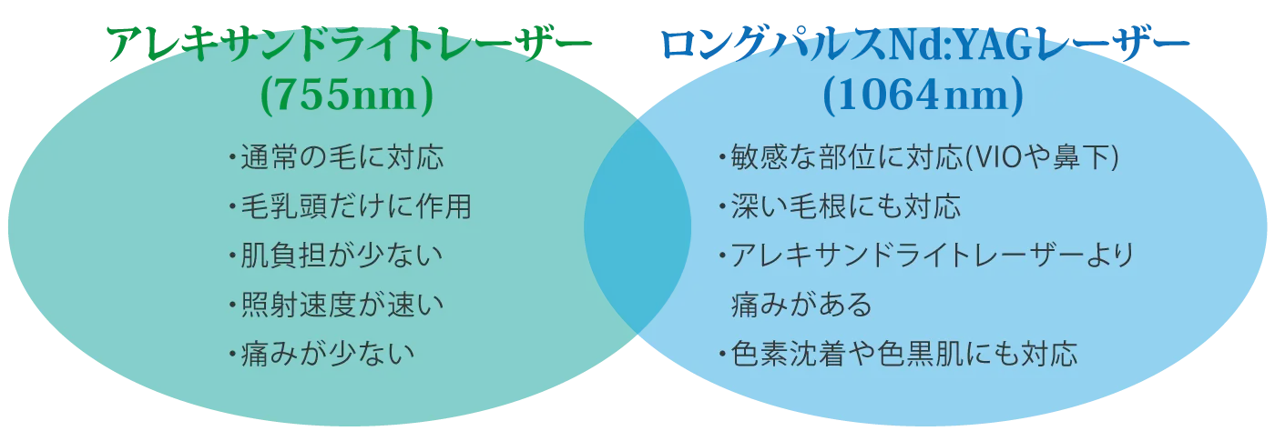 2種類のレーザー照射イメージ